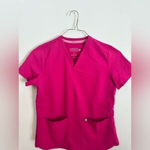Fabletics Hot Pink V-Neck Scrub Top